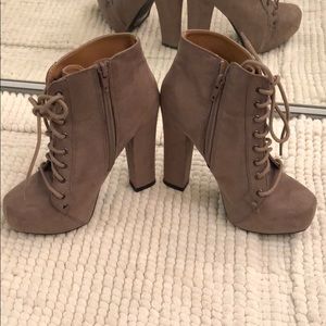 High heel booties